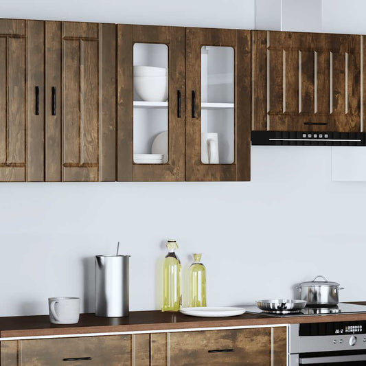 Keukenbovenkast met glazen deur Porto gerookt eikenkleurig is nu te koop bij PeponiXL, paradijselijk wonen!