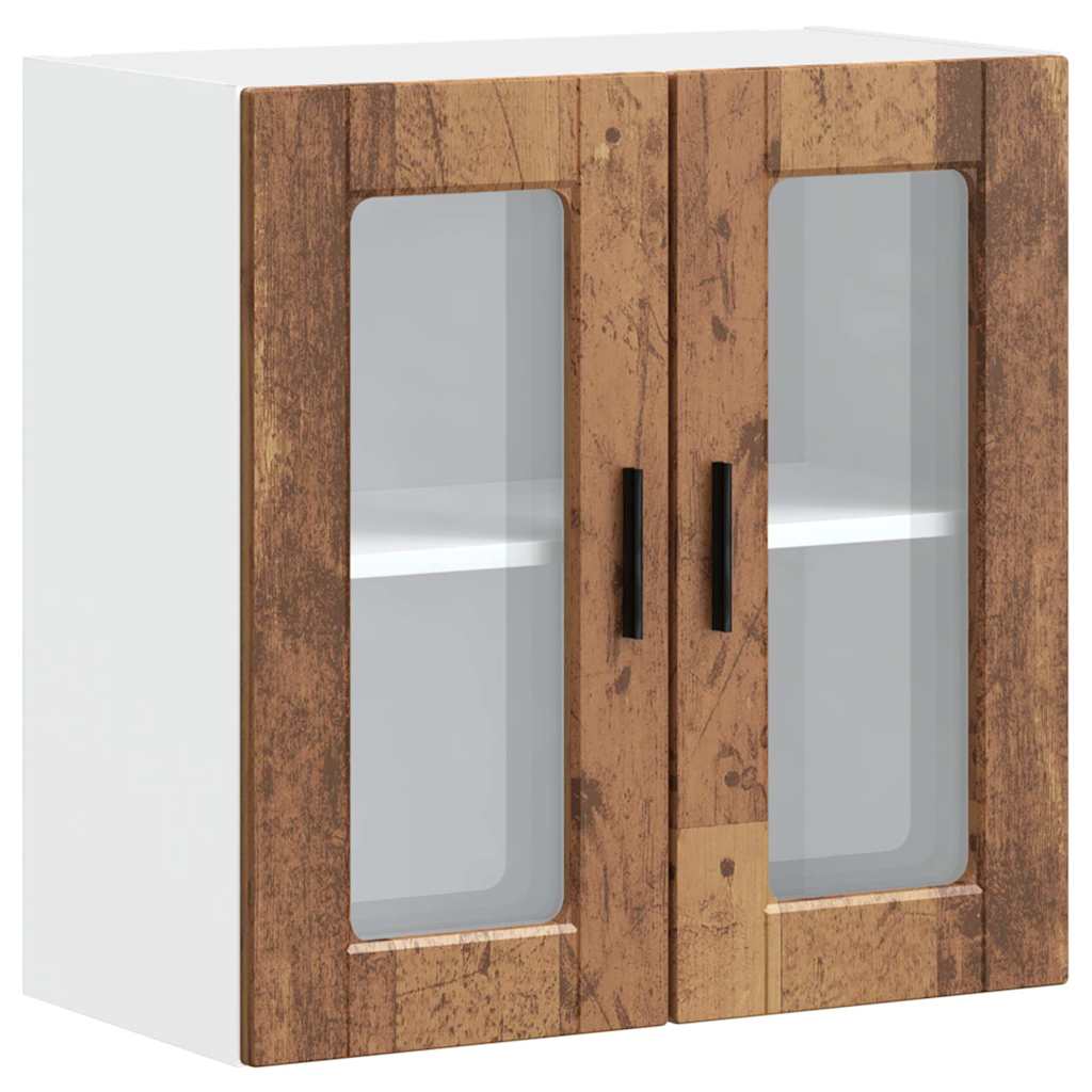 Keukenbovenkast met glazen deur Porto oud houtkleurig is nu te koop bij PeponiXL, paradijselijk wonen!