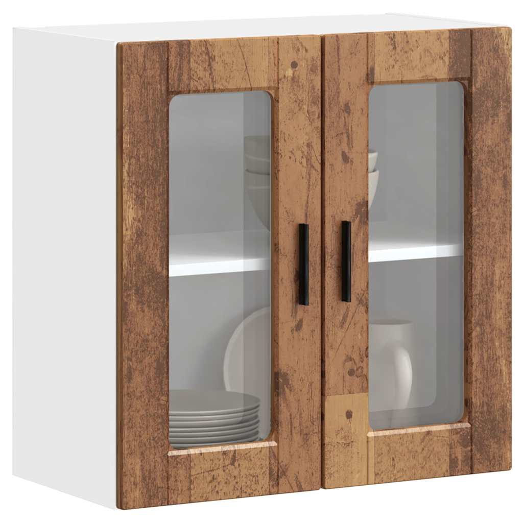 Keukenbovenkast met glazen deur Porto oud houtkleurig is nu te koop bij PeponiXL, paradijselijk wonen!
