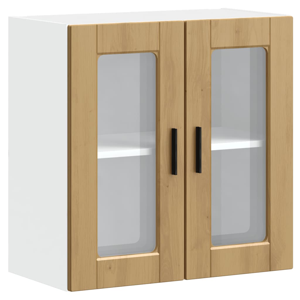 Keukenbovenkast met glazen deur Porto artisanaal eikenkleur is nu te koop bij PeponiXL, paradijselijk wonen!