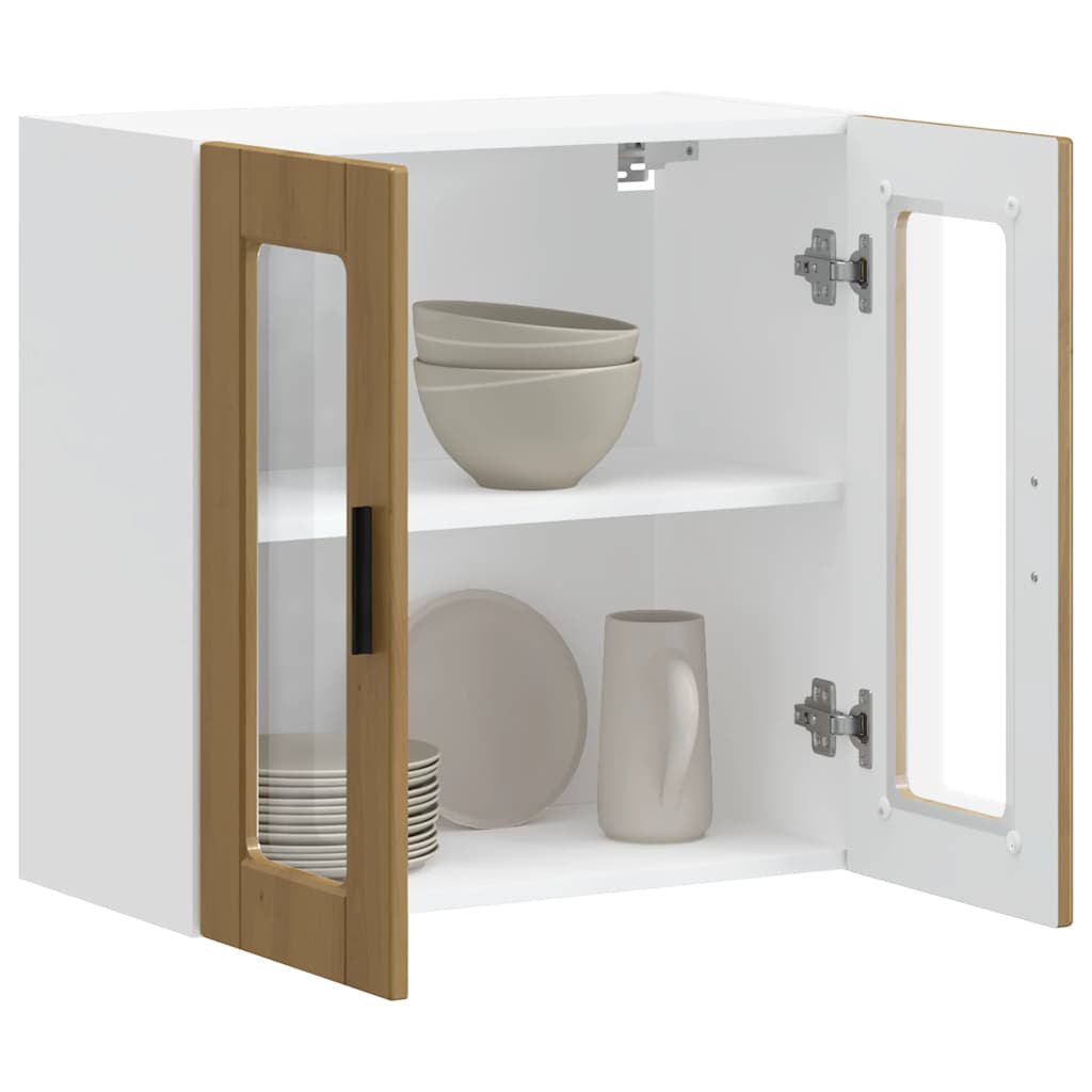 Keukenbovenkast met glazen deur Porto artisanaal eikenkleur is nu te koop bij PeponiXL, paradijselijk wonen!