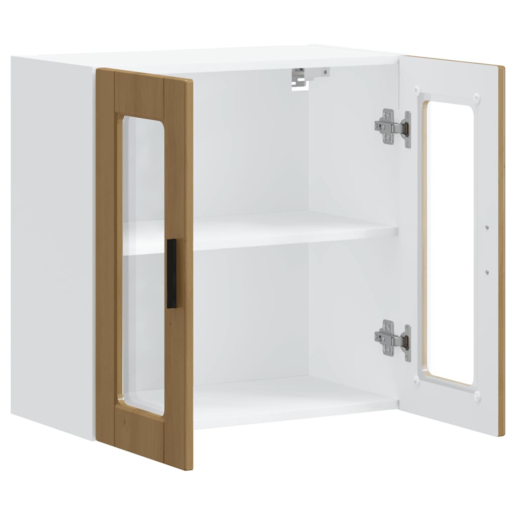 Keukenbovenkast met glazen deur Porto artisanaal eikenkleur is nu te koop bij PeponiXL, paradijselijk wonen!