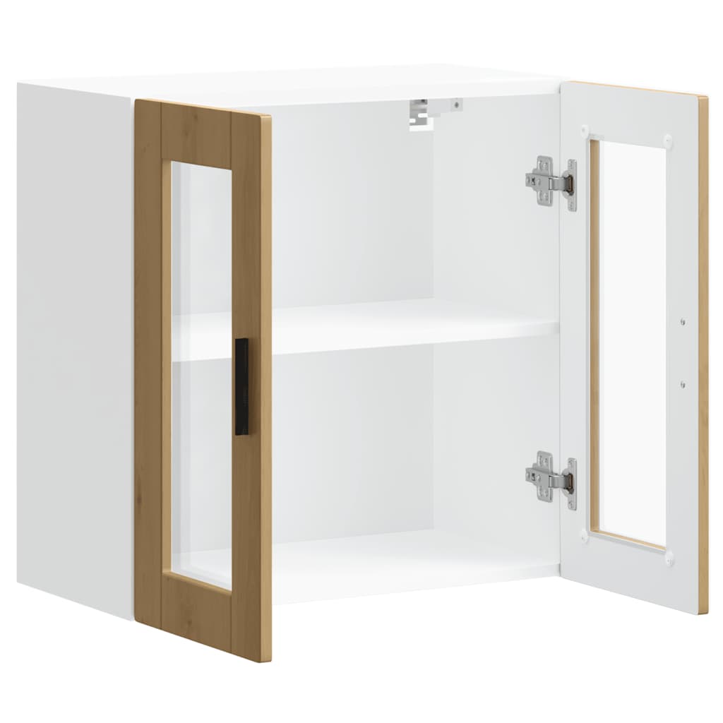 Keukenbovenkast met glazen deur Porto artisanaal eikenkleur is nu te koop bij PeponiXL, paradijselijk wonen!