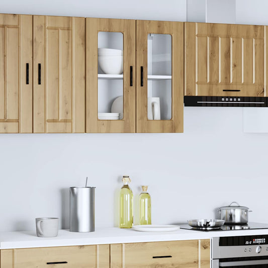 Keukenbovenkast met glazen deur Porto artisanaal eikenkleur is nu te koop bij PeponiXL, paradijselijk wonen!