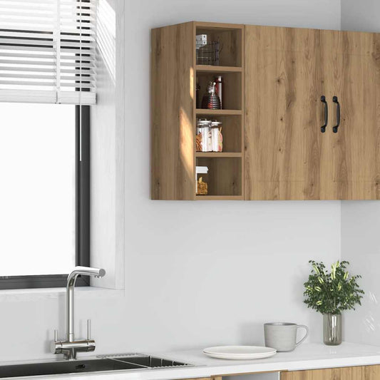 Bovenkast Riga 20x29,5x60 cm bewerkt hout artisanaal eikenkleur is nu te koop bij PeponiXL, paradijselijk wonen!