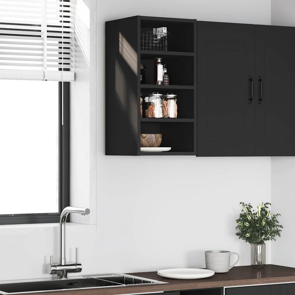 Bovenkast Riga 30x29,5x60 cm bewerkt hout zwart is nu te koop bij PeponiXL, paradijselijk wonen!