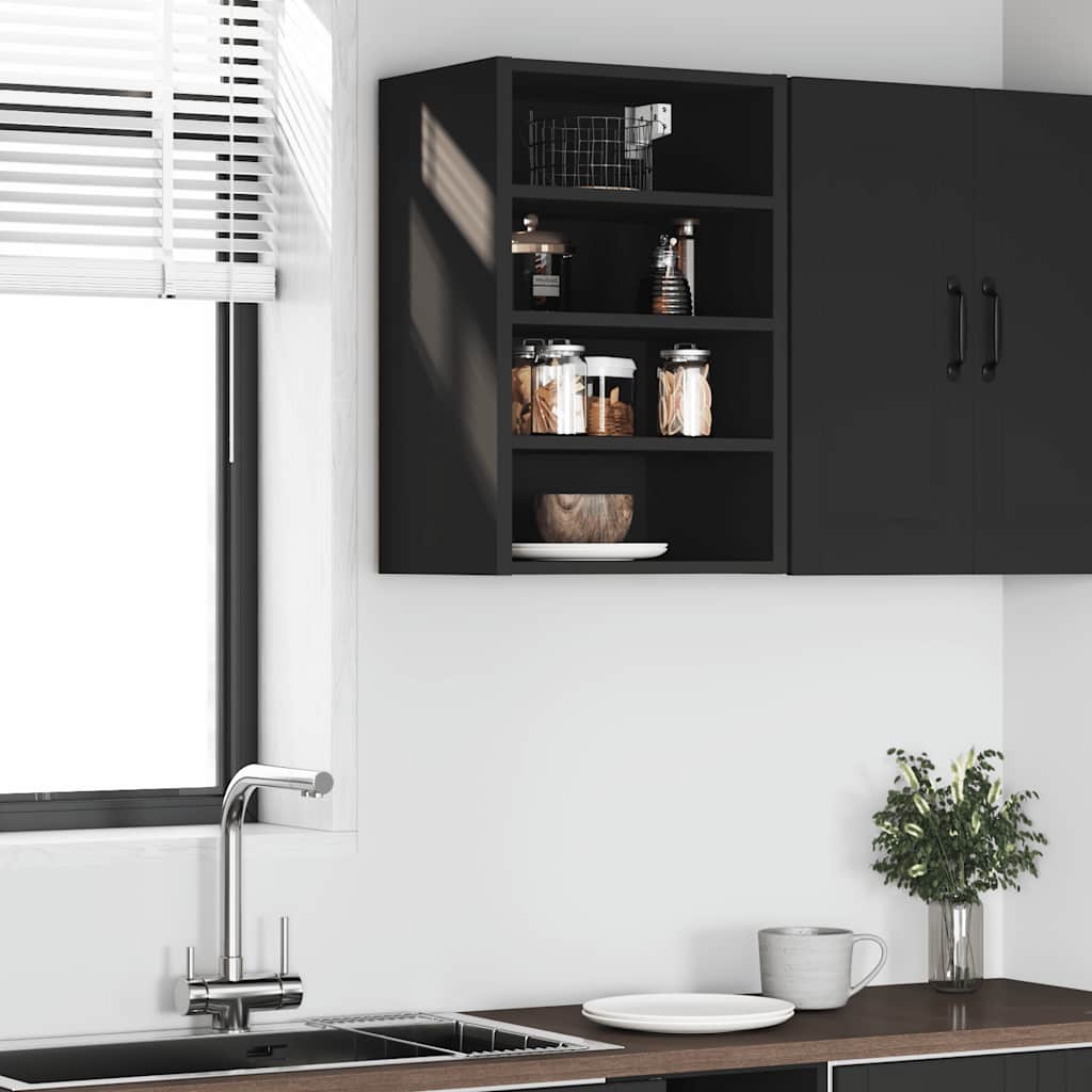 Bovenkast Riga 40x29,5x60 cm bewerkt hout zwart is nu te koop bij PeponiXL, paradijselijk wonen!