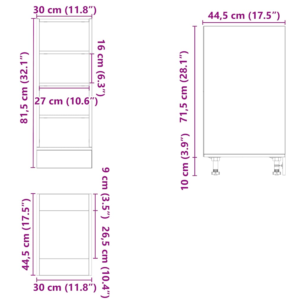 Onderkast Riga 30x44,5x81,5 cm bewerkt hout wit is nu te koop bij PeponiXL, paradijselijk wonen!