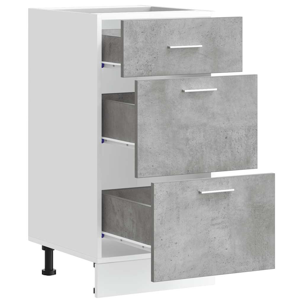 Onderkast Lyon 40x46x81,5 cm bewerkt hout betongrijs is nu te koop bij PeponiXL, paradijselijk wonen!