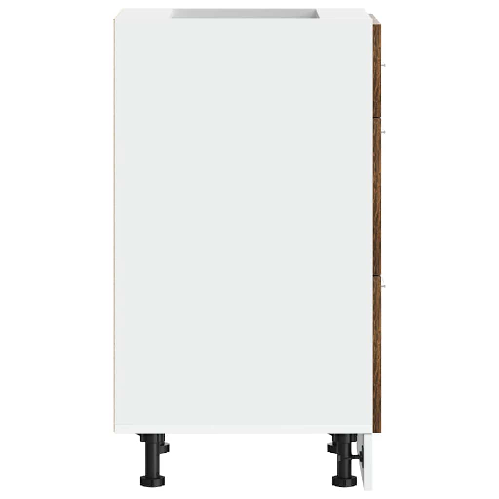 Onderkast Lyon 40x46x81,5 cm bewerkt hout gerookt eikenkleurig is nu te koop bij PeponiXL, paradijselijk wonen!