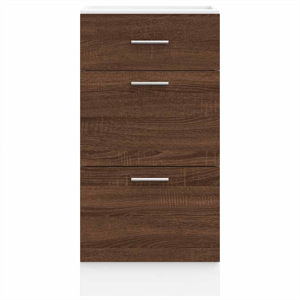 Onderkast Lyon 40x46x81,5 cm bewerkt hout bruin eikenkleur is nu te koop bij PeponiXL, paradijselijk wonen!
