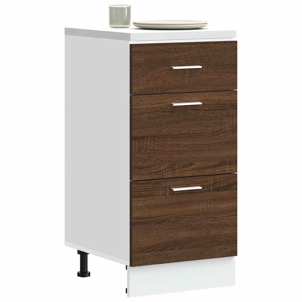 Onderkast Lyon 40x46x81,5 cm bewerkt hout bruin eikenkleur is nu te koop bij PeponiXL, paradijselijk wonen!