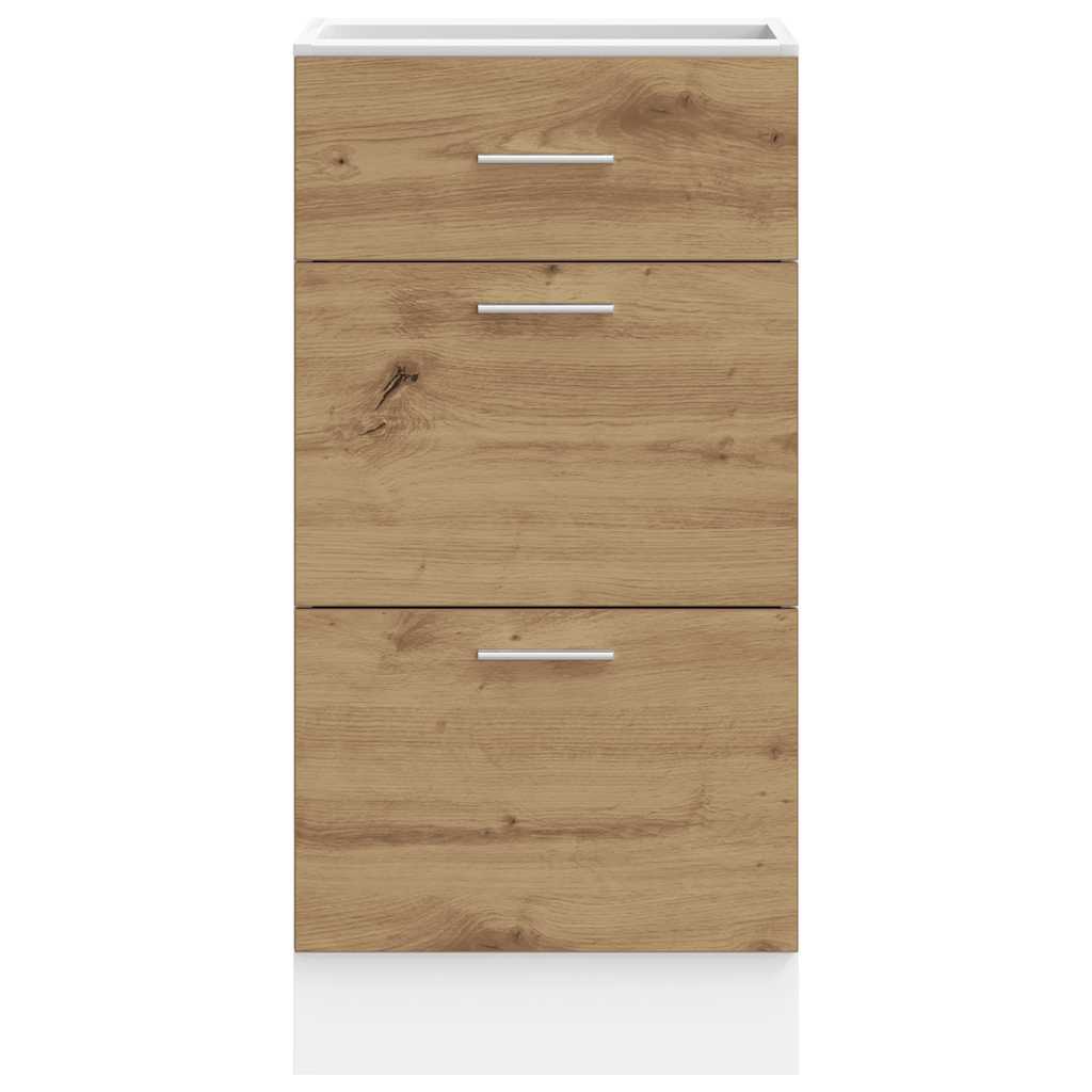 Onderkast Lyon 40x46x81,5 cm bewerkt hout artisanaal eikenkleur is nu te koop bij PeponiXL, paradijselijk wonen!