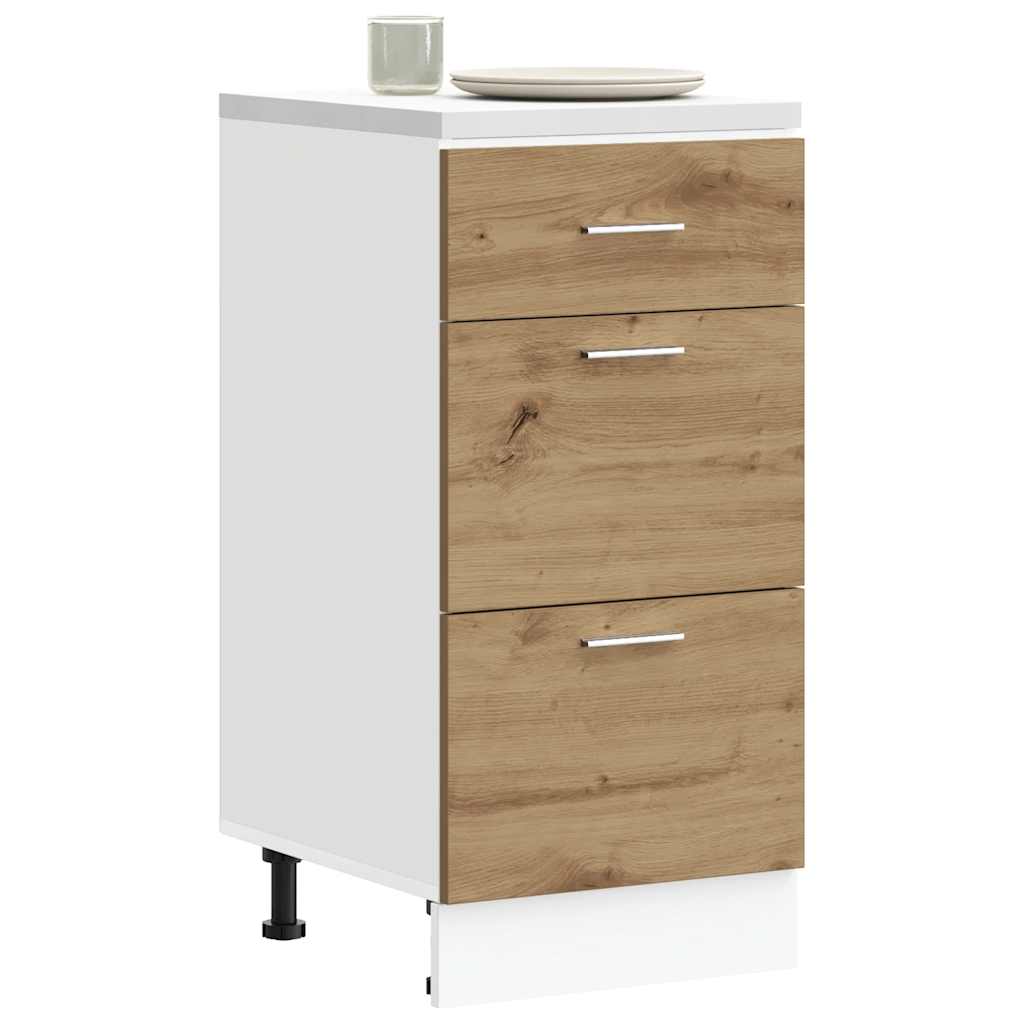 Onderkast Lyon 40x46x81,5 cm bewerkt hout artisanaal eikenkleur is nu te koop bij PeponiXL, paradijselijk wonen!
