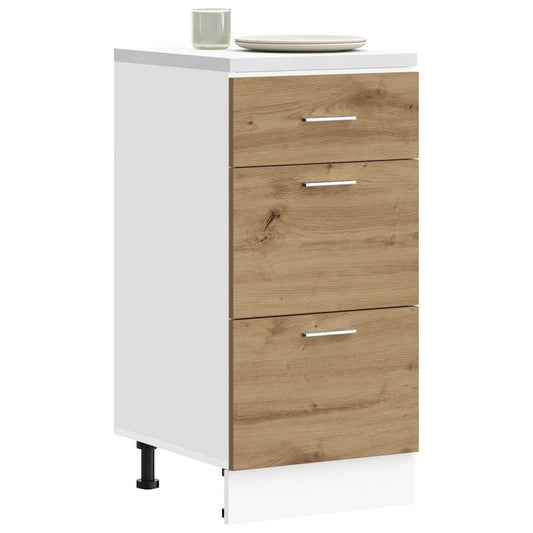 Onderkast Lyon 40x46x81,5 cm bewerkt hout artisanaal eikenkleur is nu te koop bij PeponiXL, paradijselijk wonen!