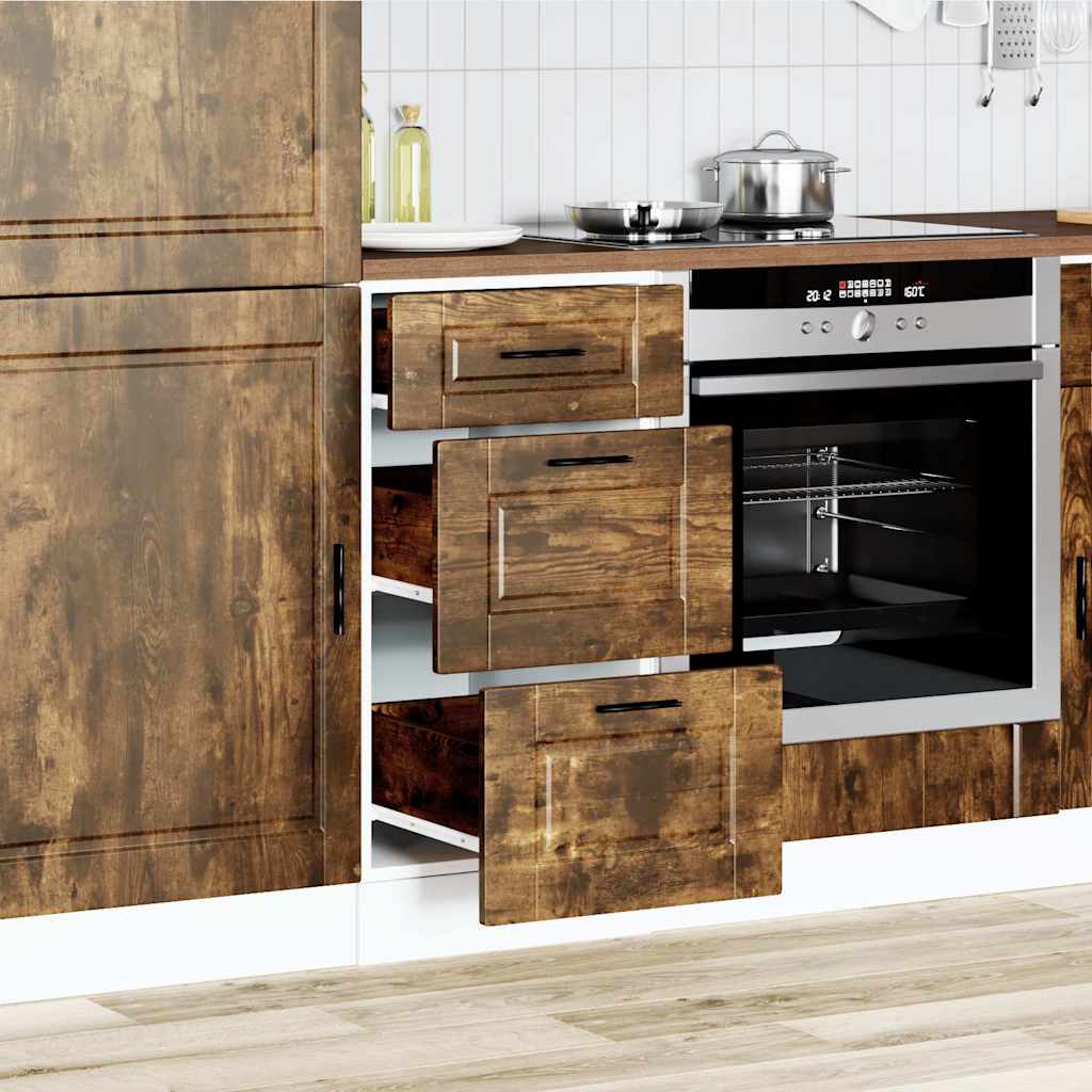 Onderkast Porto bewerkt hout gerookt eikenkleurig is nu te koop bij PeponiXL, paradijselijk wonen!
