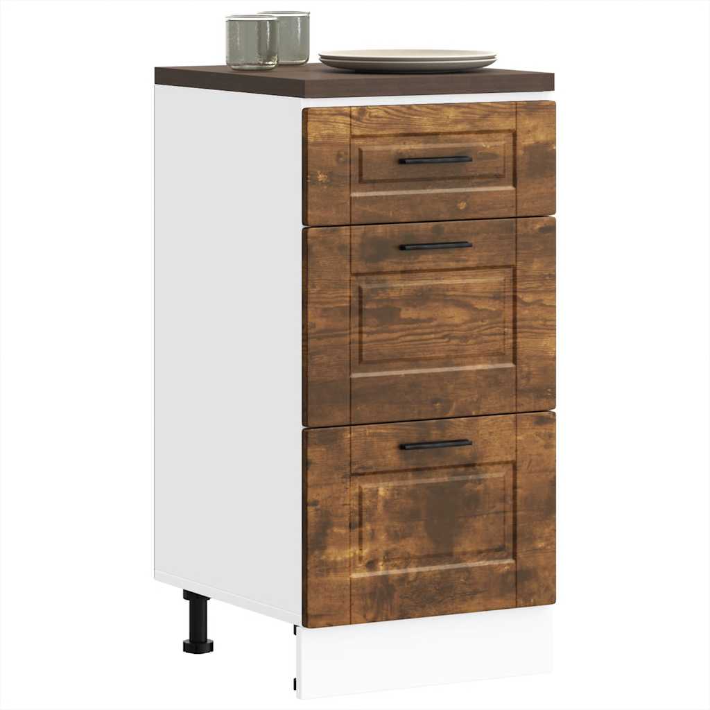 Onderkast Porto bewerkt hout gerookt eikenkleurig is nu te koop bij PeponiXL, paradijselijk wonen!