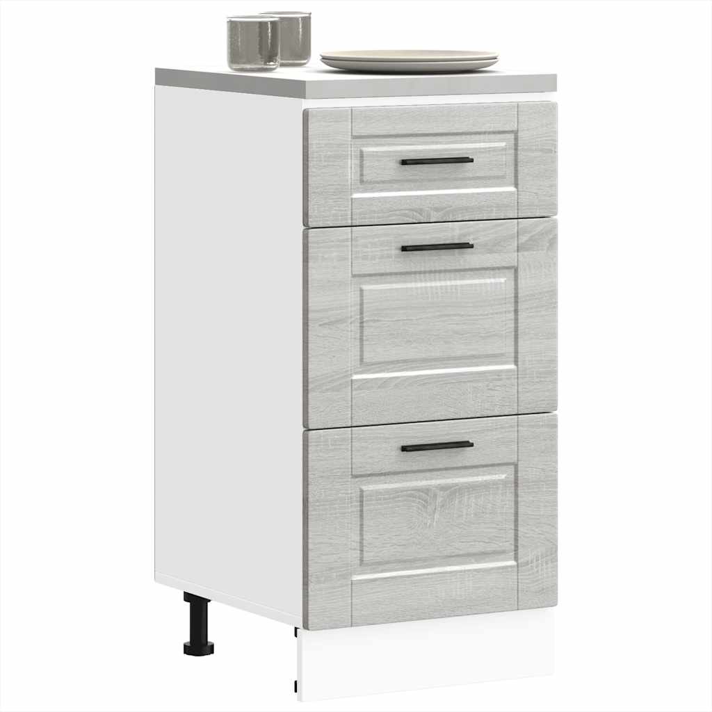 Onderkast Porto bewerkt hout grijs sonoma eiken is nu te koop bij PeponiXL, paradijselijk wonen!