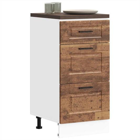 Onderkast Porto bewerkt hout oud houtkleurig is nu te koop bij PeponiXL, paradijselijk wonen!