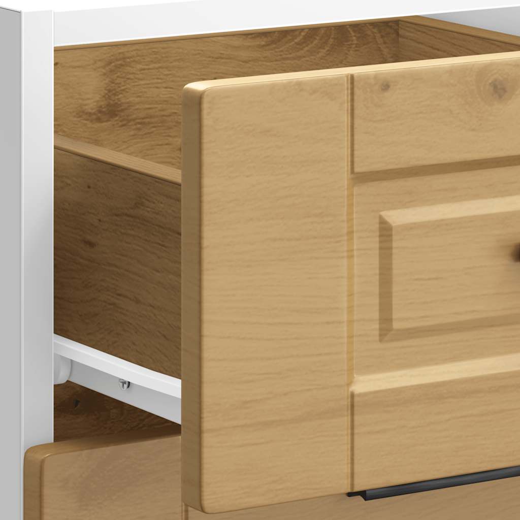 Onderkast Porto bewerkt hout artisanaal eikenkleur is nu te koop bij PeponiXL, paradijselijk wonen!