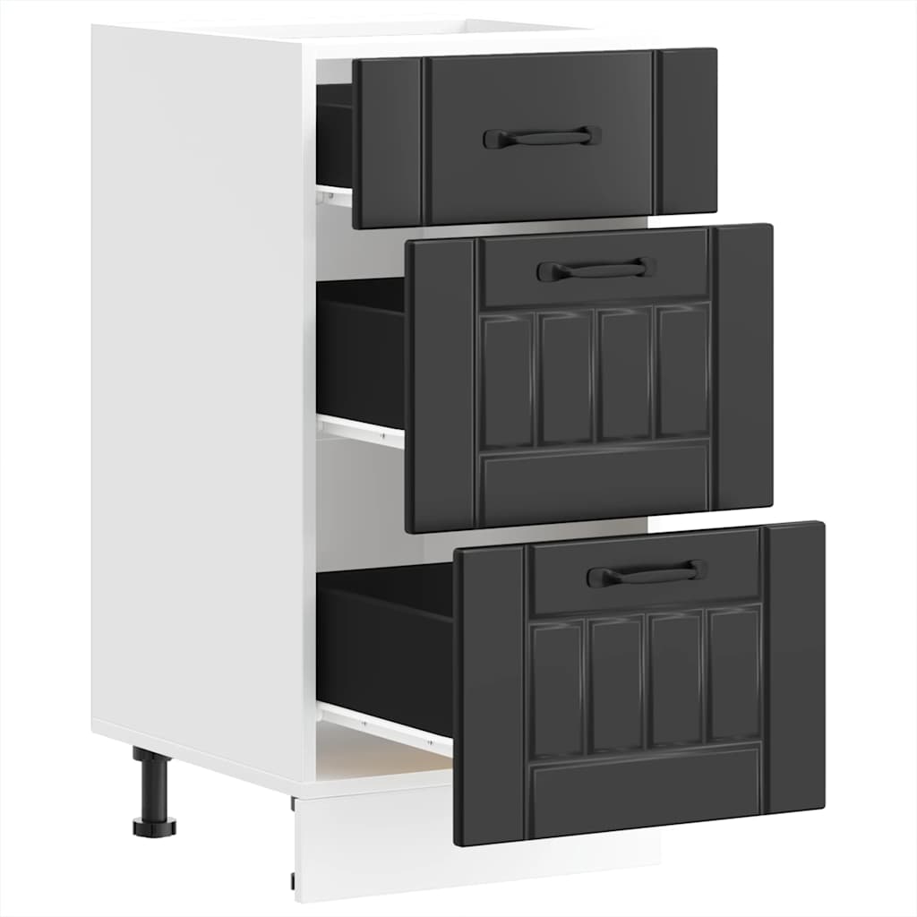 Onderkast "Lucca" Zwart Bewerkt Hout is nu te koop bij PeponiXL, paradijselijk wonen!