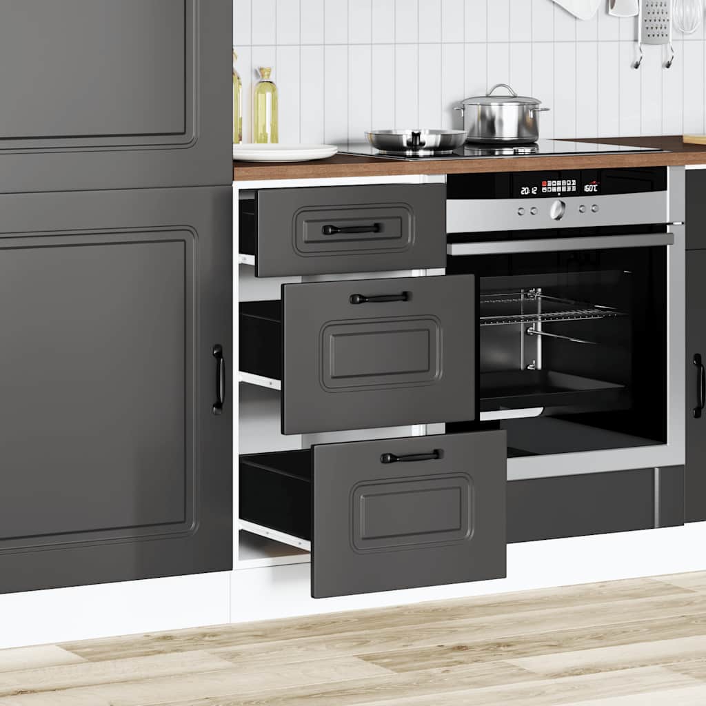 Onderkast "Kalmar" Zwart Bewerkt Hout is nu te koop bij PeponiXL, paradijselijk wonen!