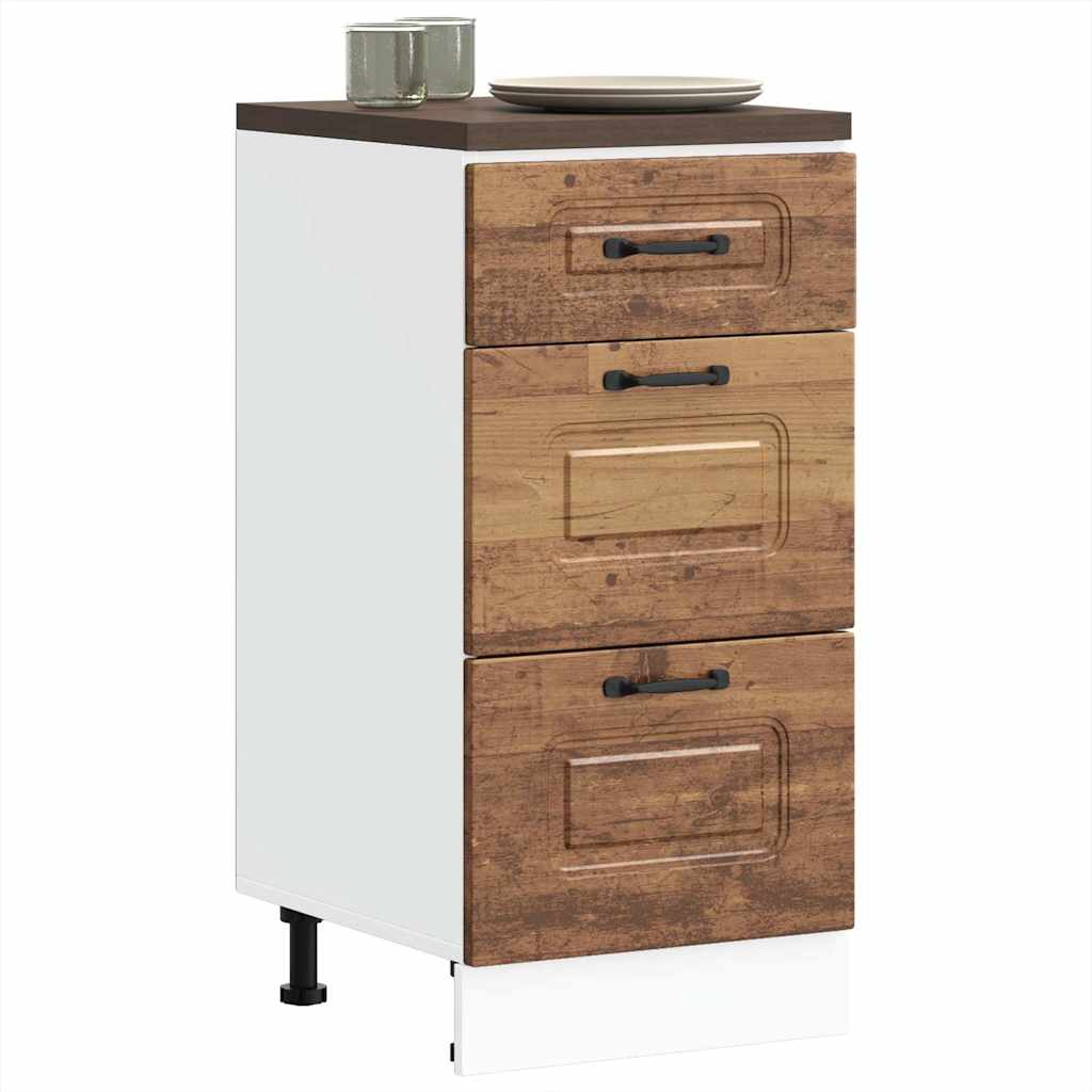 Onderkast Kalmar bewerkt hout oud houtkleurig is nu te koop bij PeponiXL, paradijselijk wonen!