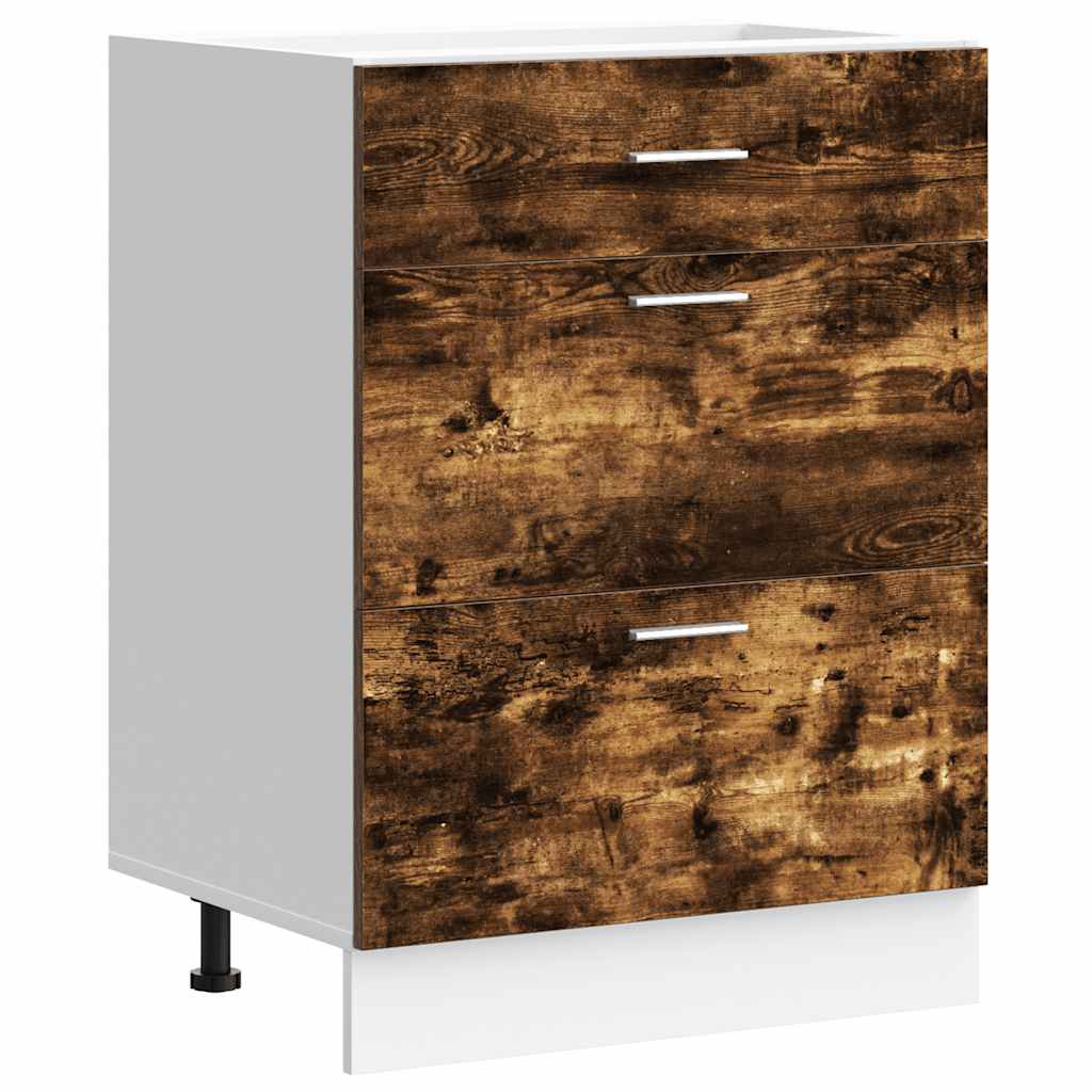 Onderkast Lyon bewerkt hout gerookt eikenkleurig is nu te koop bij PeponiXL, paradijselijk wonen!