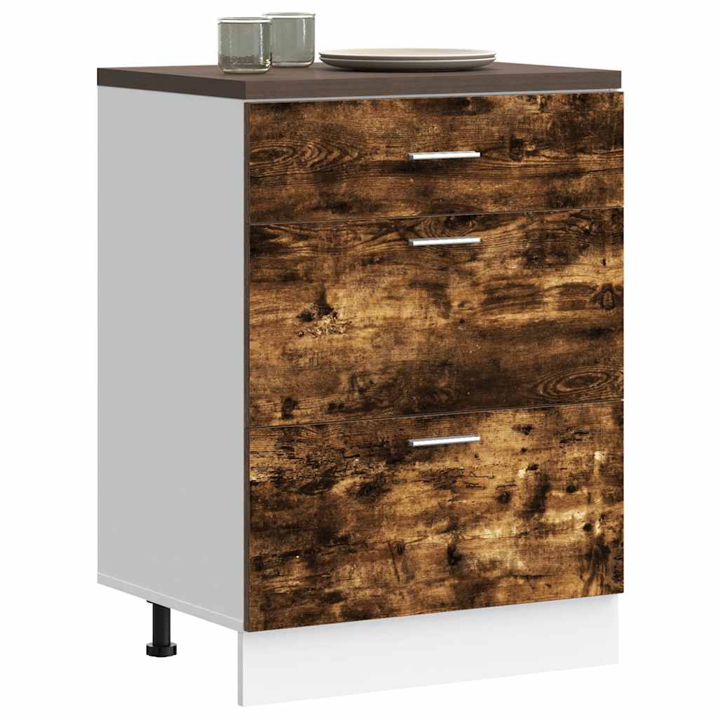 Onderkast Lyon bewerkt hout gerookt eikenkleurig is nu te koop bij PeponiXL, paradijselijk wonen!