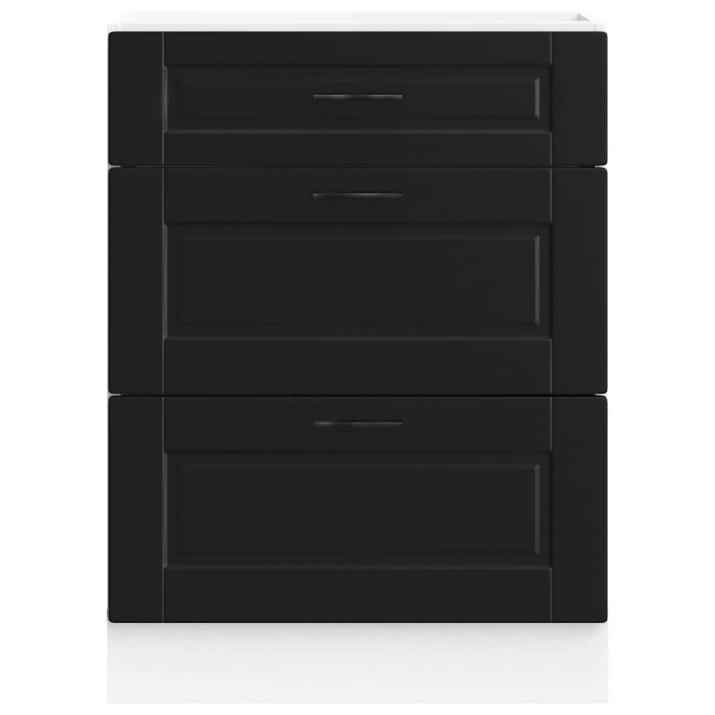 Onderkast "Porto" Zwart Bewerkt Hout is nu te koop bij PeponiXL, paradijselijk wonen!