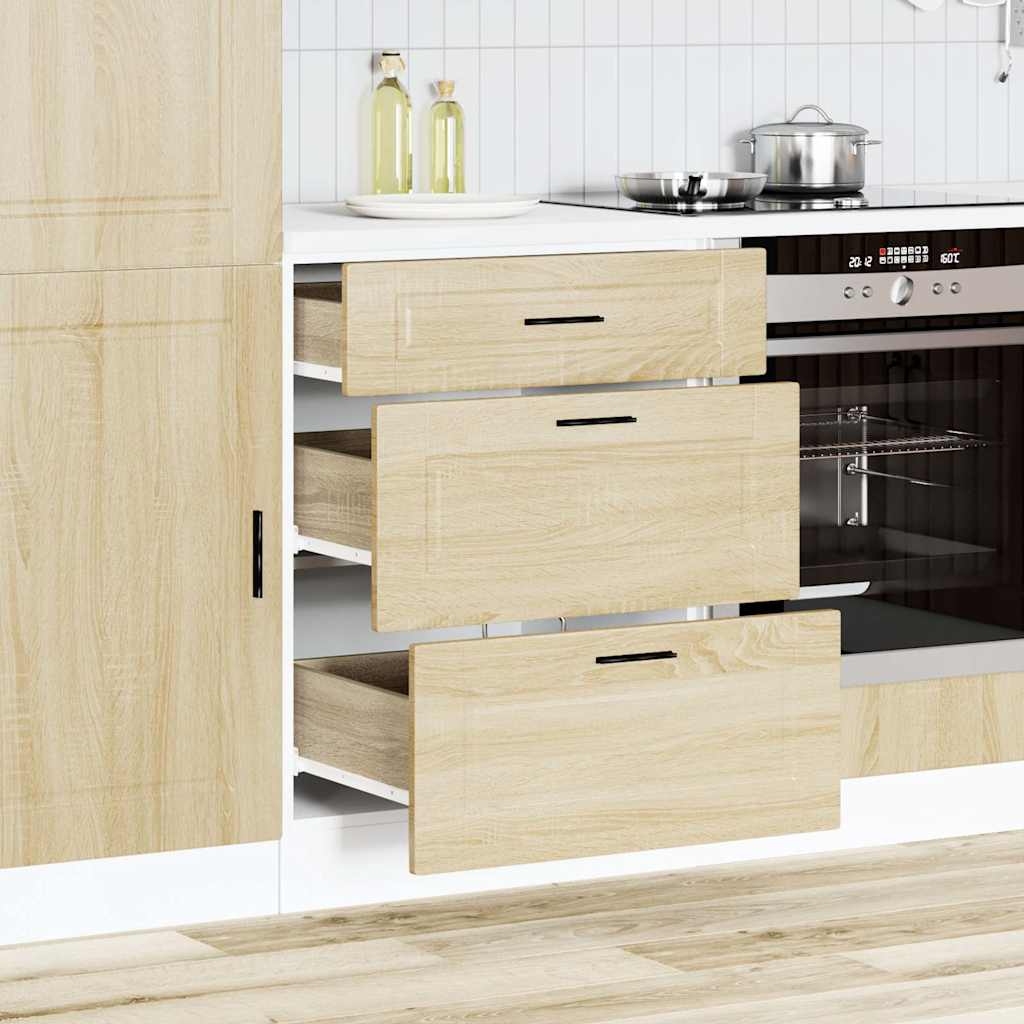 Onderkast Porto bewerkt hout sonoma eikenkleurig is nu te koop bij PeponiXL, paradijselijk wonen!