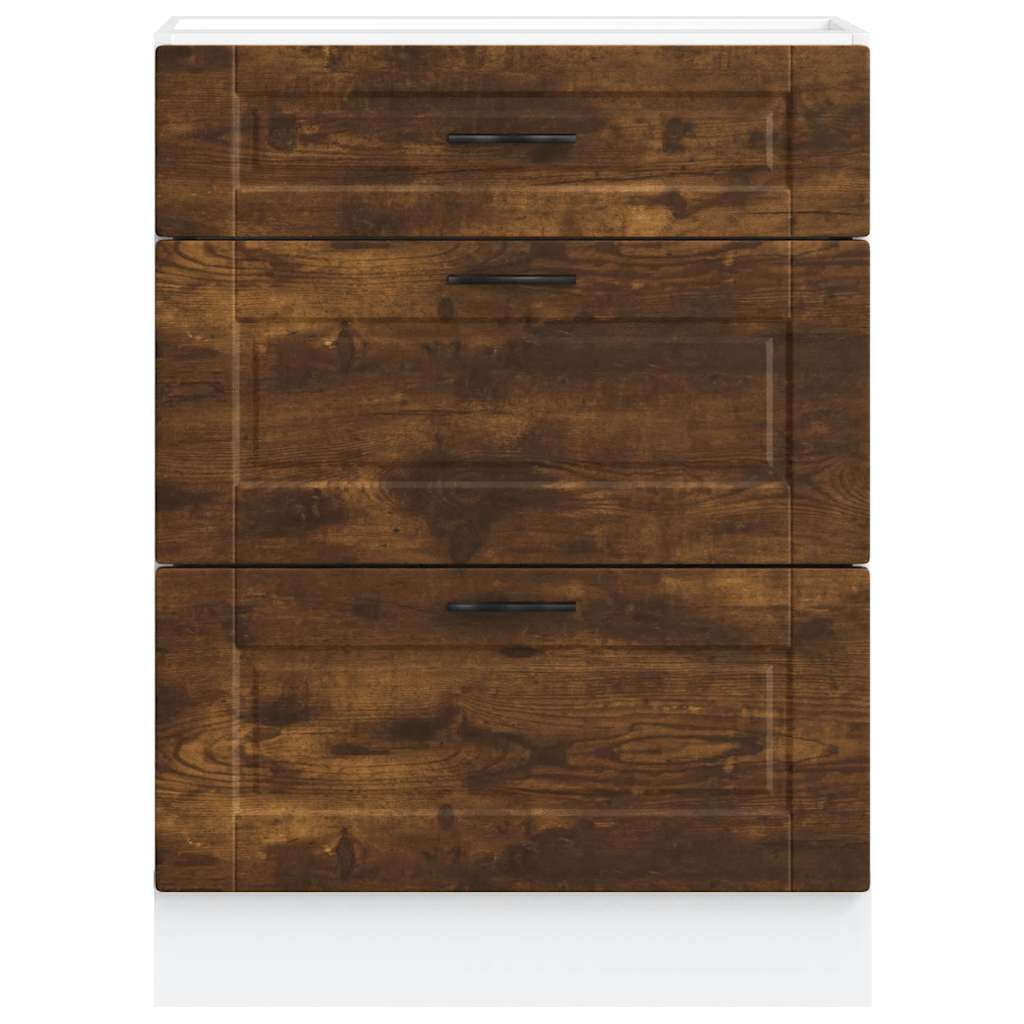 Onderkast Porto bewerkt hout gerookt eikenkleurig is nu te koop bij PeponiXL, paradijselijk wonen!