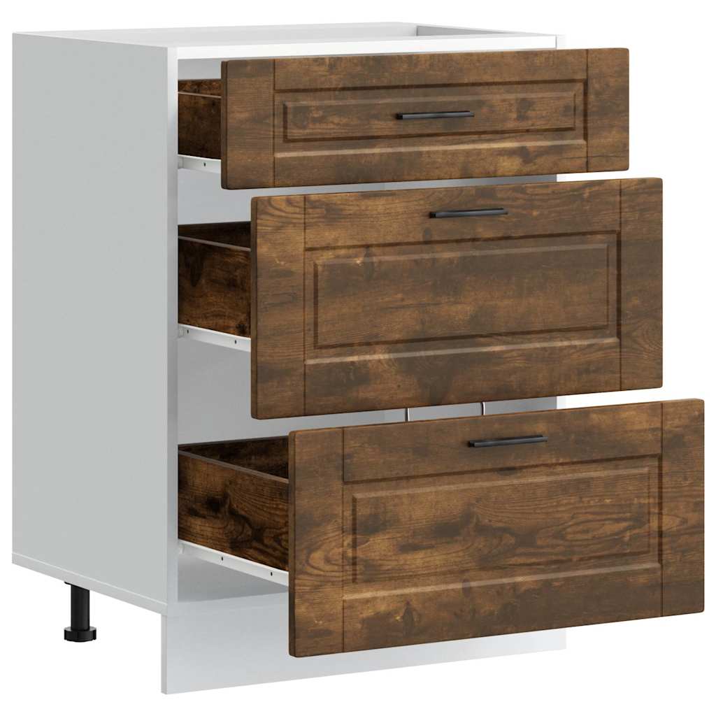 Onderkast Porto bewerkt hout gerookt eikenkleurig is nu te koop bij PeponiXL, paradijselijk wonen!
