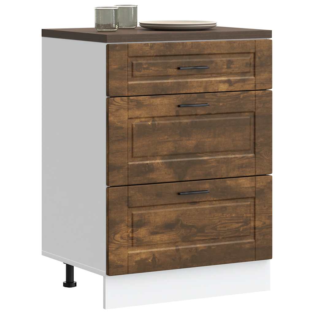 Onderkast Porto bewerkt hout gerookt eikenkleurig is nu te koop bij PeponiXL, paradijselijk wonen!