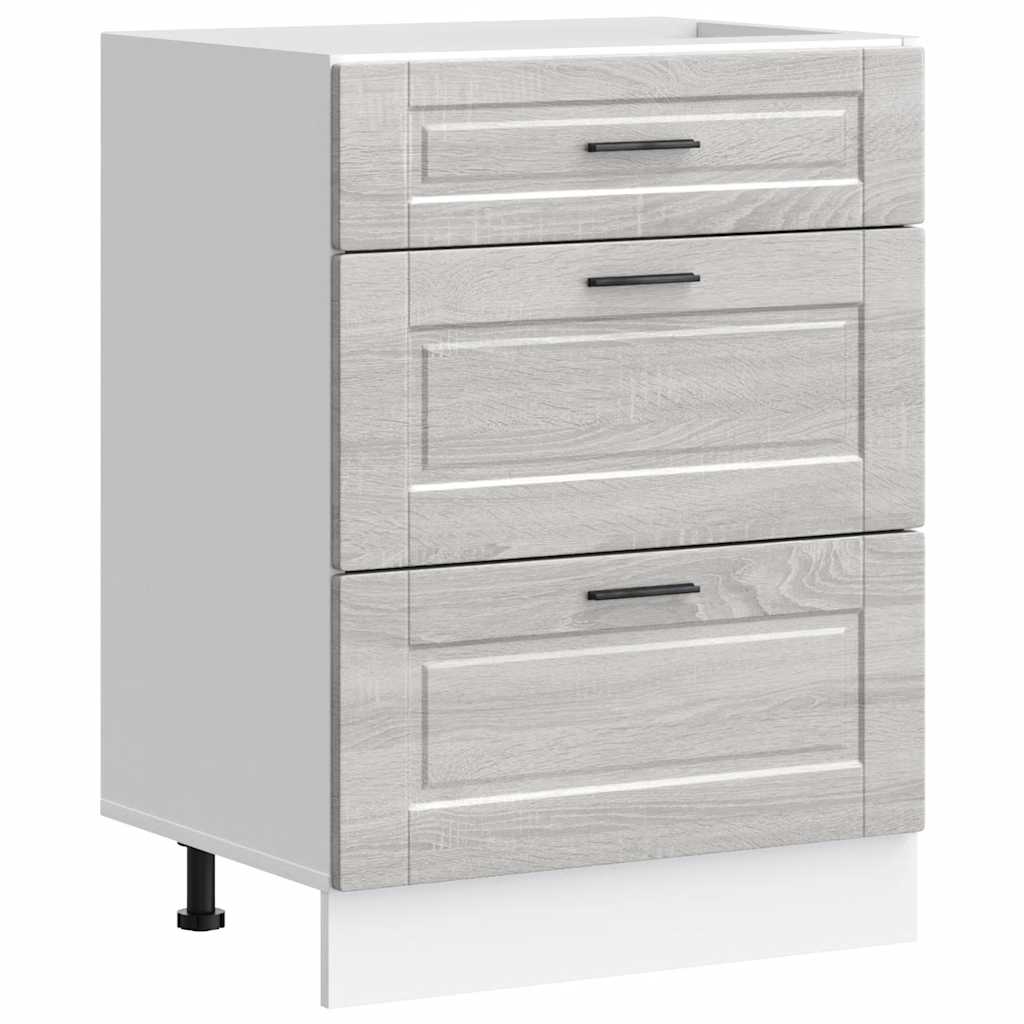 Onderkast Porto bewerkt hout grijs sonoma eiken is nu te koop bij PeponiXL, paradijselijk wonen!