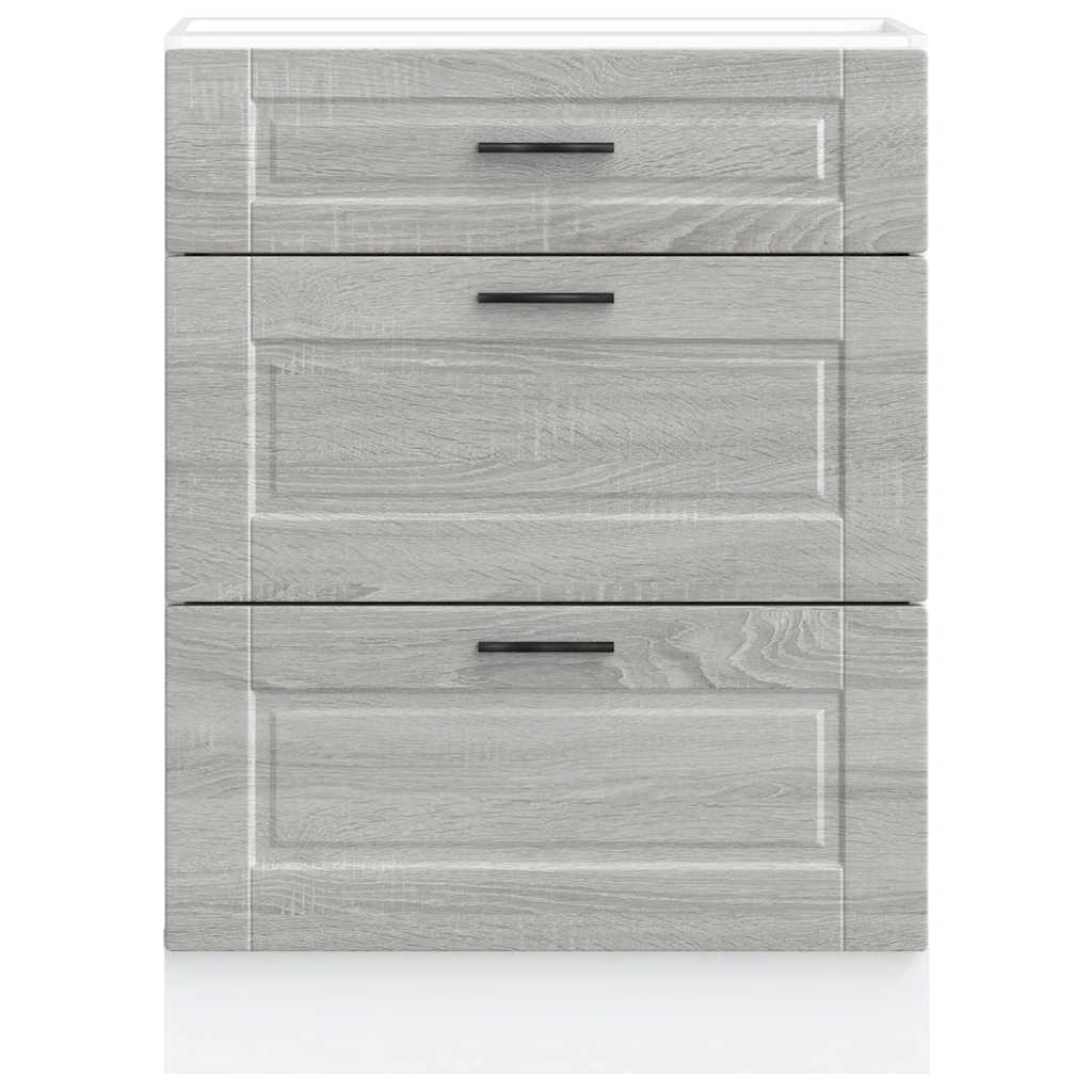Onderkast Porto bewerkt hout grijs sonoma eiken is nu te koop bij PeponiXL, paradijselijk wonen!