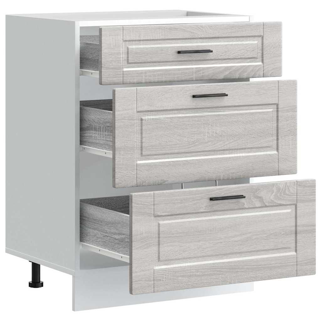 Onderkast Porto bewerkt hout grijs sonoma eiken is nu te koop bij PeponiXL, paradijselijk wonen!