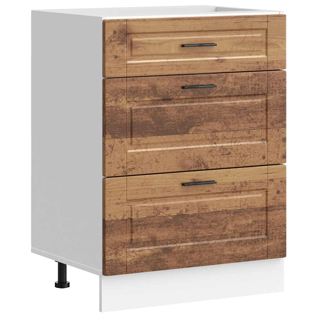 Onderkast Porto bewerkt hout oud houtkleurig is nu te koop bij PeponiXL, paradijselijk wonen!