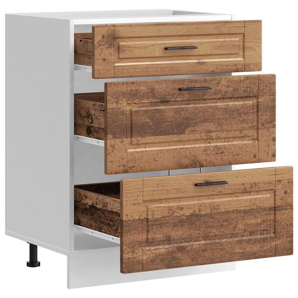 Onderkast Porto bewerkt hout oud houtkleurig is nu te koop bij PeponiXL, paradijselijk wonen!