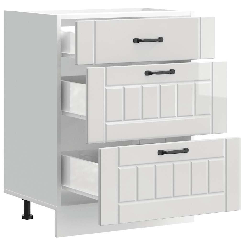 Onderkast "Lucca" Hoogglans Wit Bewerkt Hout is nu te koop bij PeponiXL, paradijselijk wonen!