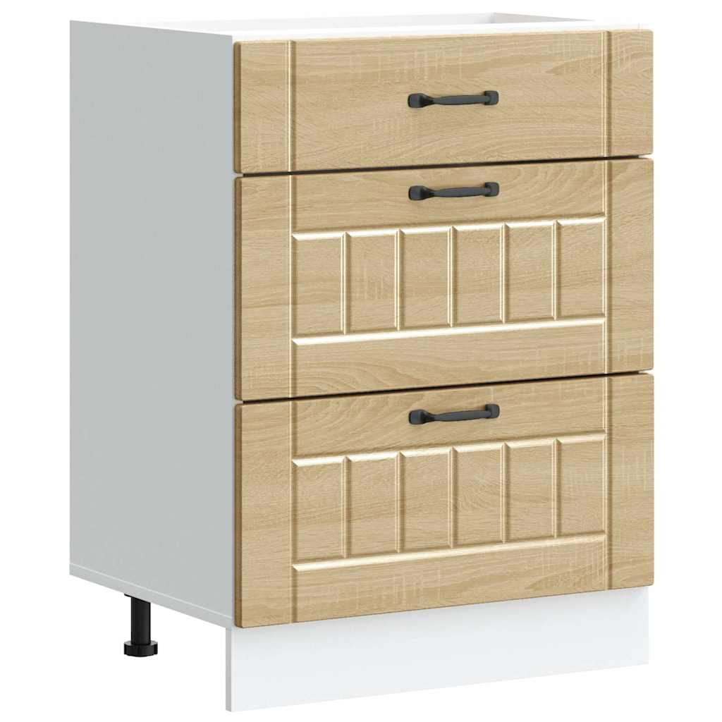 Onderkast Lucca bewerkt hout sonoma eikenkleurig is nu te koop bij PeponiXL, paradijselijk wonen!