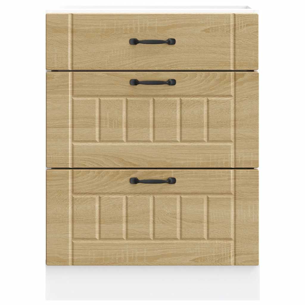 Onderkast Lucca bewerkt hout sonoma eikenkleurig is nu te koop bij PeponiXL, paradijselijk wonen!