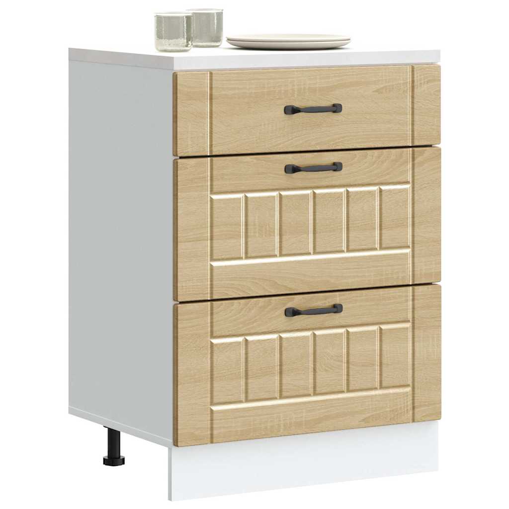 Onderkast Lucca bewerkt hout sonoma eikenkleurig is nu te koop bij PeponiXL, paradijselijk wonen!