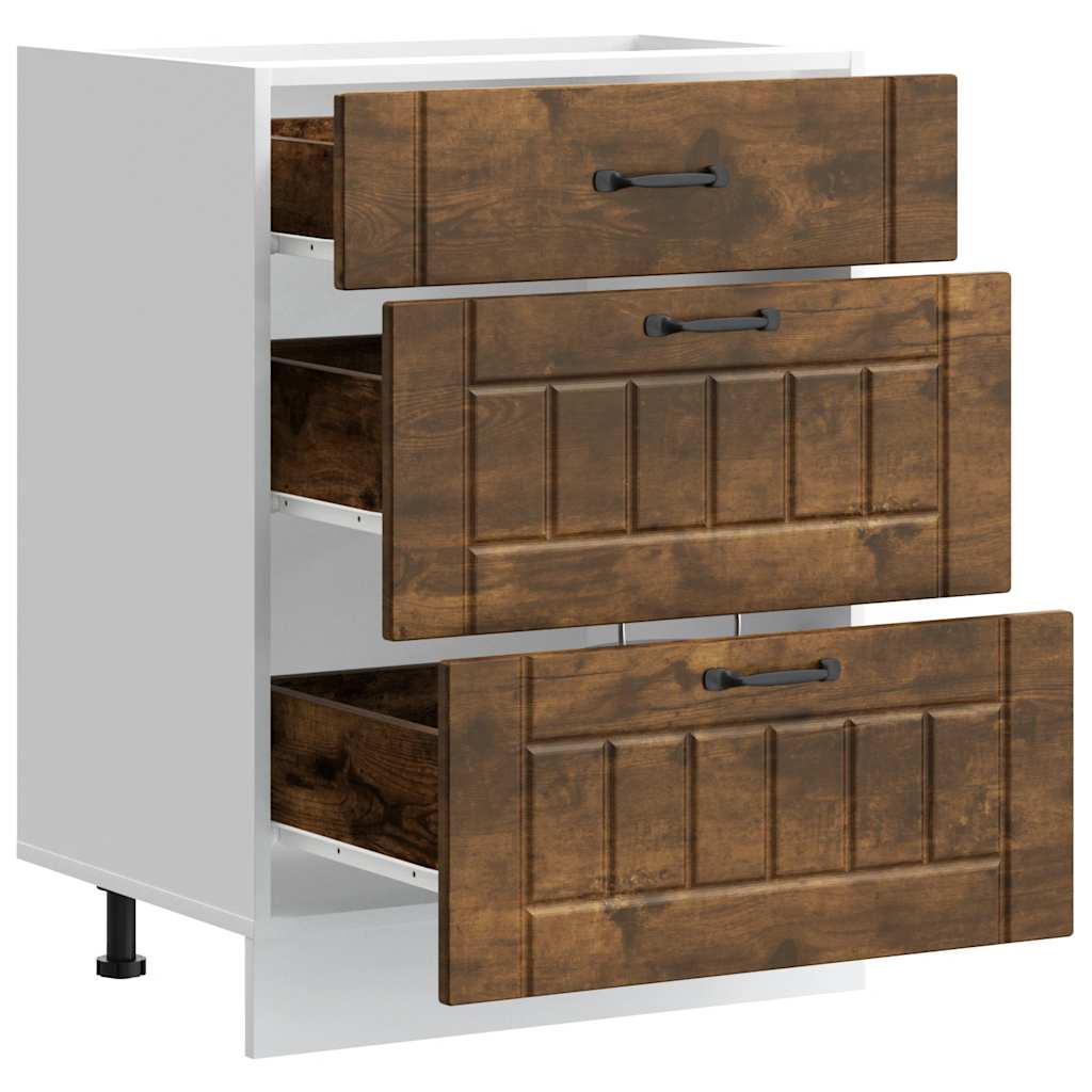 Onderkast Lucca bewerkt hout gerookt eikenkleurig is nu te koop bij PeponiXL, paradijselijk wonen!