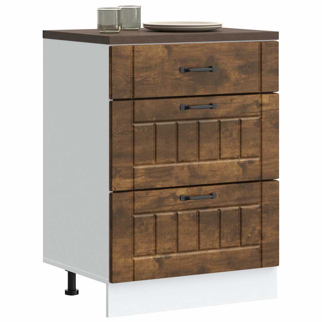 Onderkast Lucca bewerkt hout gerookt eikenkleurig is nu te koop bij PeponiXL, paradijselijk wonen!