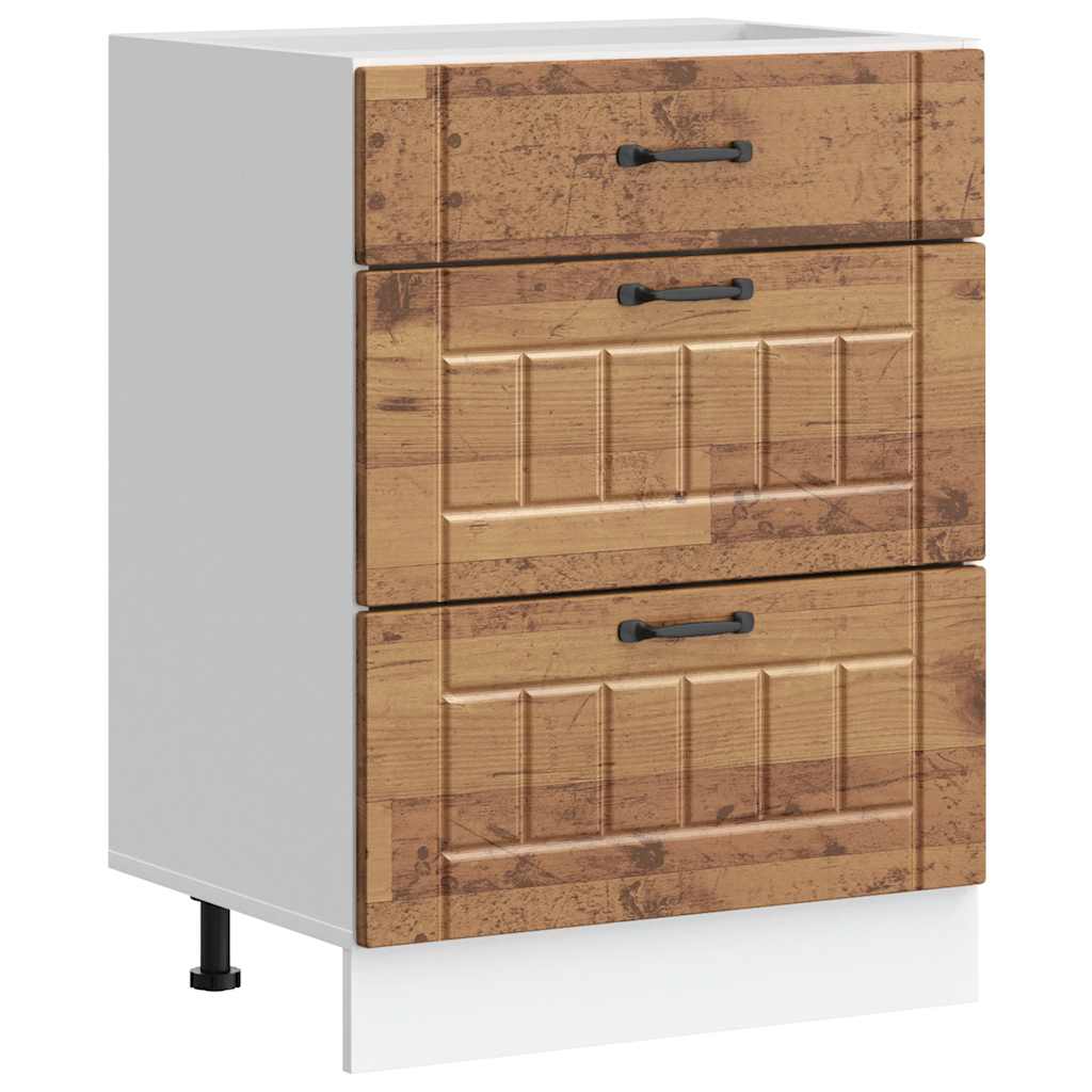 Onderkast Lucca bewerkt hout oud houtkleurig is nu te koop bij PeponiXL, paradijselijk wonen!