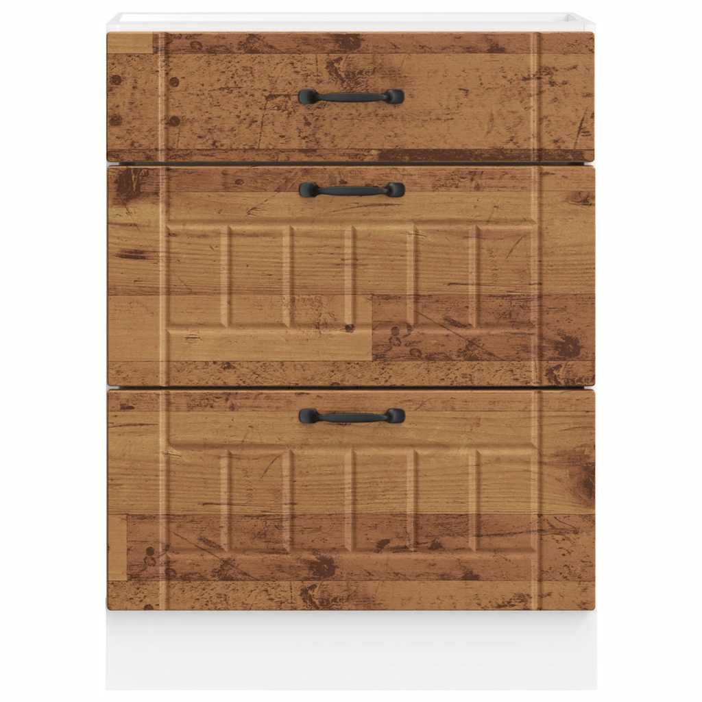 Onderkast Lucca bewerkt hout oud houtkleurig is nu te koop bij PeponiXL, paradijselijk wonen!