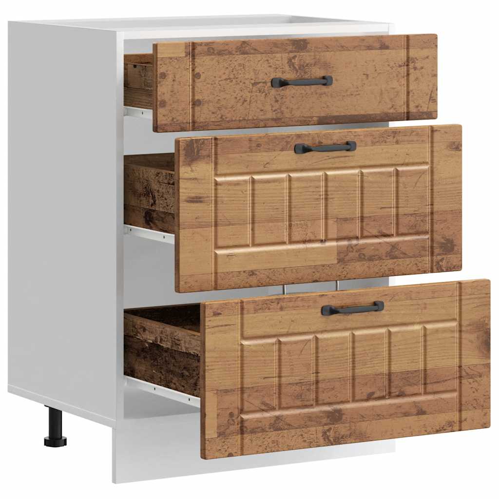 Onderkast Lucca bewerkt hout oud houtkleurig is nu te koop bij PeponiXL, paradijselijk wonen!