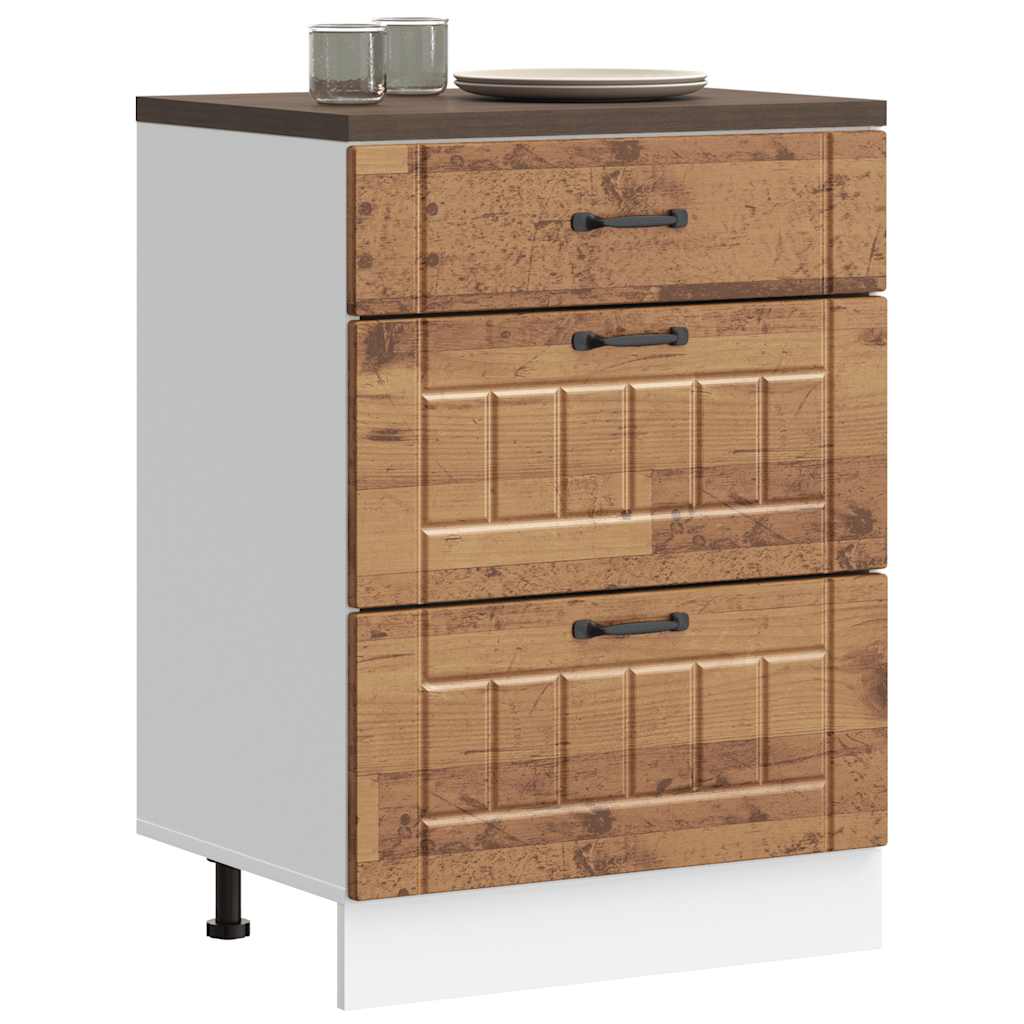 Onderkast Lucca bewerkt hout oud houtkleurig is nu te koop bij PeponiXL, paradijselijk wonen!