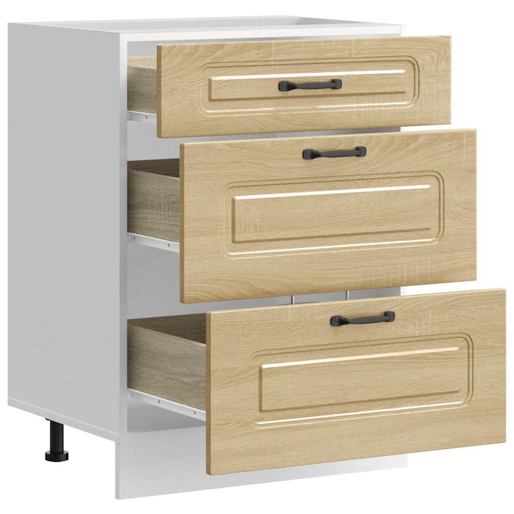 Onderkast Kalmar bewerkt hout sonoma eikenkleurig is nu te koop bij PeponiXL, paradijselijk wonen!